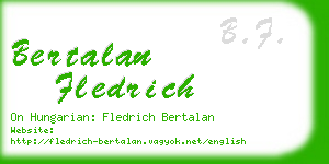 bertalan fledrich business card